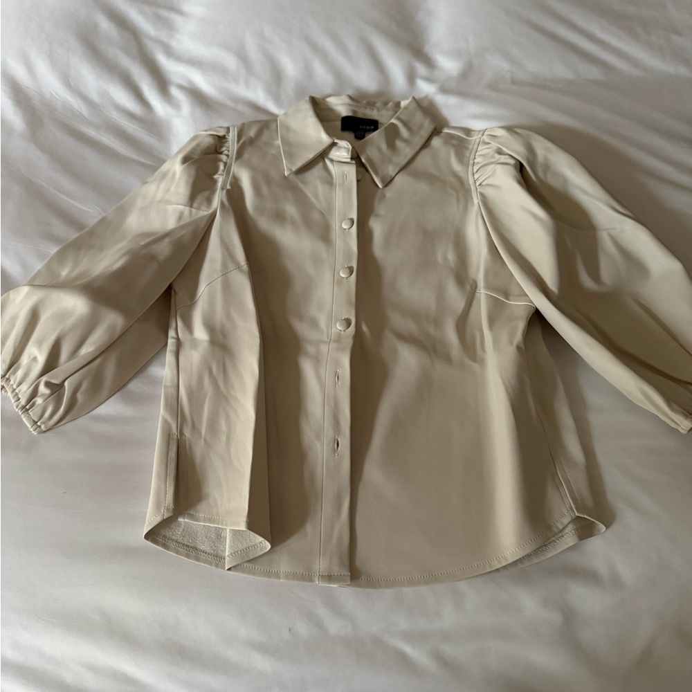 Vegan leather blouse